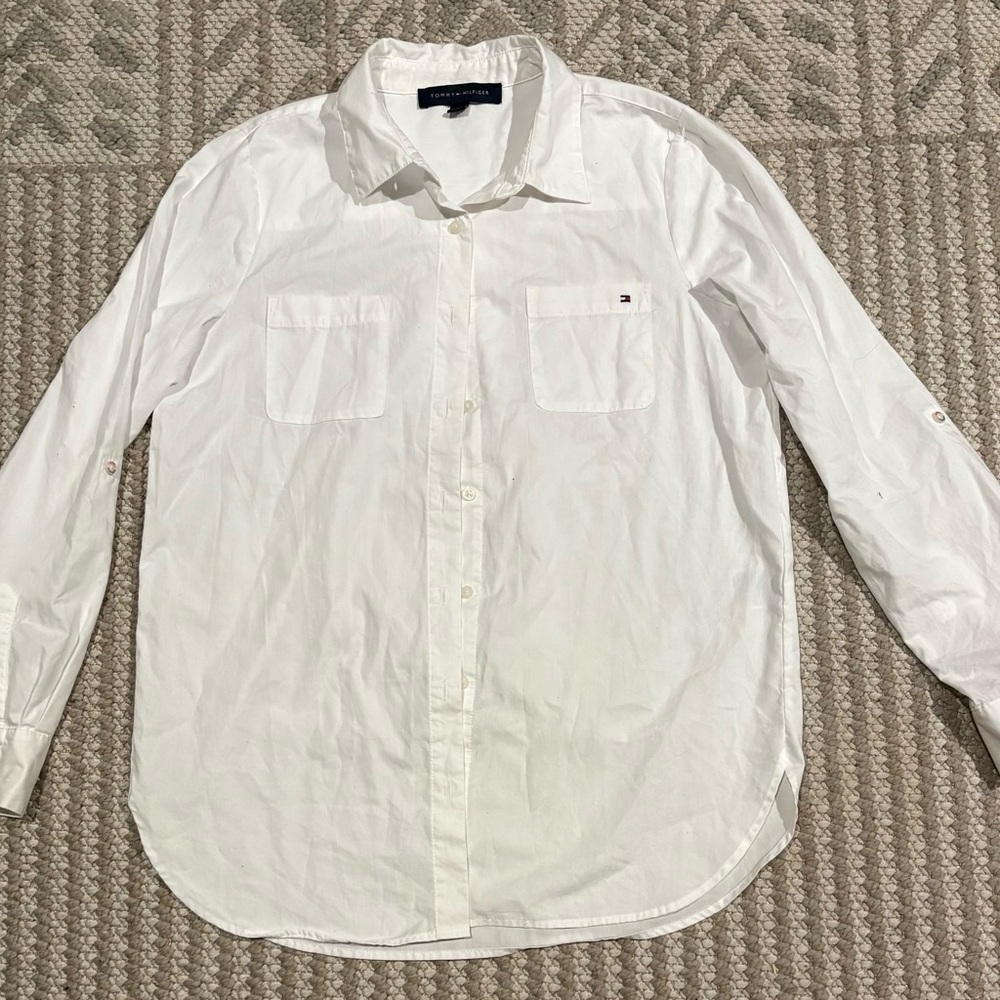 Tommy Hilfiger White Casual Button Down Shirt